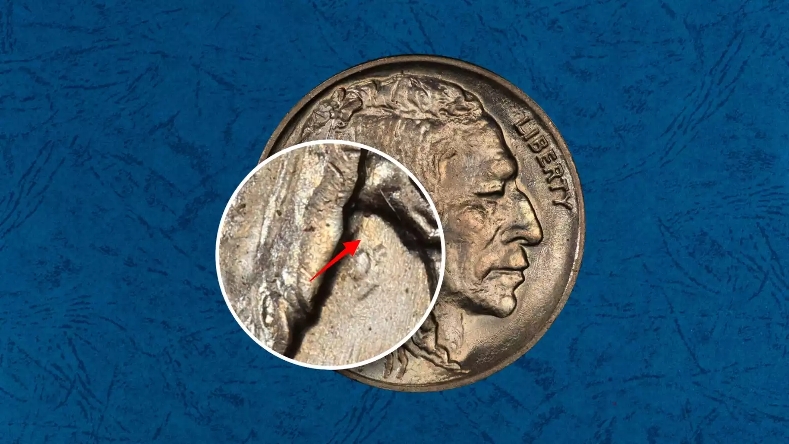 1923 Buffalo Nickel Two Feathers FS-401 variety showing only two feathers in the Native American's headdress