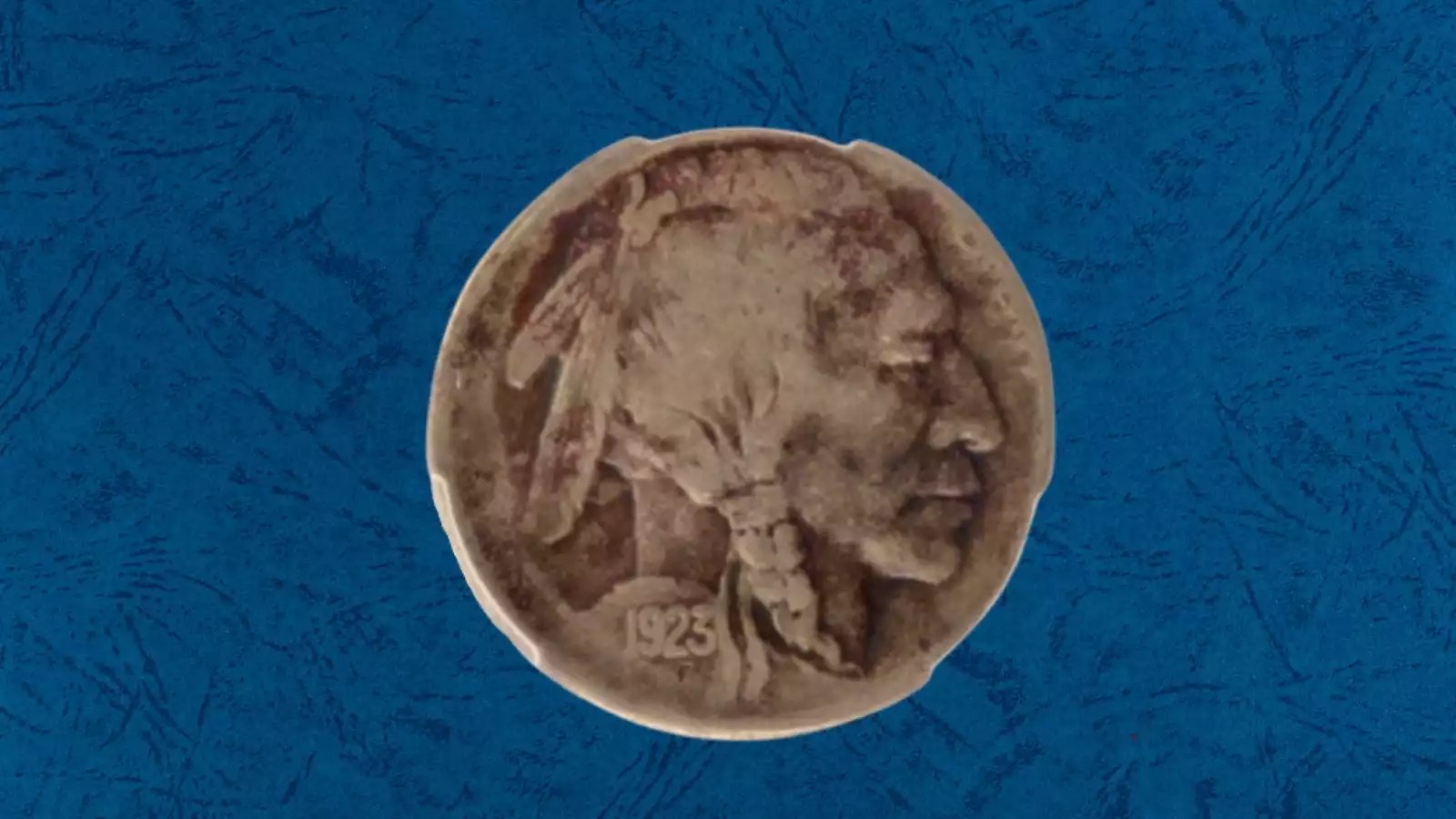 1923 Buffalo Nickel off-center strike error with blank crescent visible on planchet edge